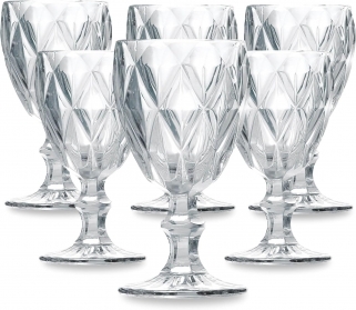 Kit 48 Taças Vidro Grosso Diamond Gourmet Luxo Vinho 340ml